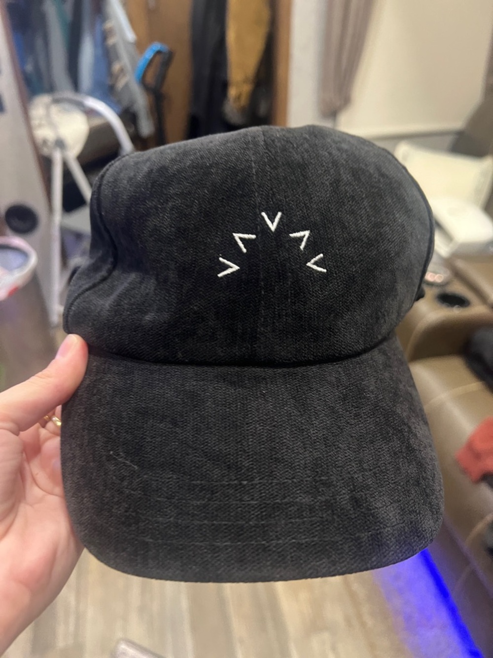 Varley Black Embroidered Logo Baseball Cap